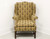 SOUTHWOOD Mahogany Frame Chippendale Pineapple Fabric Wing Back Chair