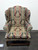 SOLD - Mahogany Chippendale Straight Leg Wing Back Chair with Stretcher Base