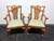 SOLD OUT - Vintage Quartersawn Tiger Oak Chippendale Ball in Claw Dining Accent Armchairs - Pair