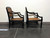 SOLD - BAKER Milling Road Sheraton Occassional Chairs Cane & Lacquer - Pair