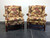 SOLD - Straight Leg Chippendale Style Wing Back Chairs - Pair