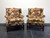 SOLD - Straight Leg Chippendale Style Wing Back Chairs - Pair