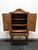 SOLD - Italian Neo-Classical Inlaid Walnut Hand Painted Amoire Bar Cabinet