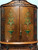 SOLD - Italian Neo-Classical Inlaid Walnut Hand Painted Amoire Bar Cabinet