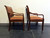 SOLD OUT - Contemporary Transitional Style Cherry Open Arm Chairs by Fairfield