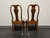 SOLD - HARDEN Solid Cherry Queen Anne Dining Side Chairs Champagne Finish - Pair C