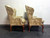 SOLD - STICKLEY Brooklyn Heights Chippendale Wing Back Chairs with Ball in Claw Feet - Pair