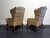 SOLD - STICKLEY Brooklyn Heights Chippendale Wing Back Chairs with Ball in Claw Feet - Pair