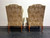 SOLD - STICKLEY Brooklyn Heights Chippendale Wing Back Chairs with Ball in Claw Feet - Pair