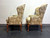 SOLD - STICKLEY Brooklyn Heights Chippendale Wing Back Chairs with Ball in Claw Feet - Pair