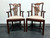 SOLD OUT - HICKORY CHAIR Solid Mahogany Chippendale Straight Leg Dining Captain's Arm Chairs - Pair