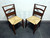 SOLD - JONATHAN CHARLES Rustic Walnut Church Side Chairs with Rush Seats - Pair 1