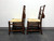 SOLD - JONATHAN CHARLES Rustic Walnut Church Side Chairs with Rush Seats - Pair 3