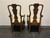 SOLD OUT - HENREDON 18th Century Portfolio Walnut Queen Anne Dining Armchairs - Pair