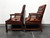 SOLD OUT - HICKORY CHAIR Leather Tufted Banker Open Arm Chairs with Nailhead Trim
