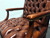 SOLD OUT - HICKORY CHAIR Leather Tufted Banker Open Arm Chairs with Nailhead Trim