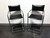 SOLD - MART STAM Chrome & Black Leather Bar Stools - Made in Italy