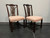 SOLD OUT - FANCHER Solid Mahogany Chippendale Straight Leg Dining Side Chairs - Pair A