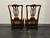 SOLD OUT - FANCHER Solid Mahogany Chippendale Straight Leg Dining Side Chairs - Pair B