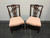 SOLD OUT - FANCHER Solid Mahogany Chippendale Straight Leg Dining Side Chairs - Pair C