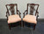 SOLD OUT - FANCHER Solid Mahogany Chippendale Straight Leg Dining Captain's Arm Chairs - Pair