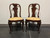 SOLD OUT - Carved Mahogany Queen Anne Style Dining Side Chairs - Pair