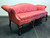SOLD  - STICKLEY Williamsburg Camel Back Sofa w Ball Claw Feet in Rose Damask