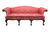 SOLD  - STICKLEY Williamsburg Camel Back Sofa w Ball Claw Feet in Rose Damask