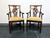 SOLD - Chippendale Straight Leg Maple Dining  Armchairs by Cresent - Pair 