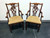 SOLD - Chippendale Straight Leg Maple Dining  Armchairs by Cresent - Pair 