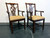 SOLD - Chippendale Straight Leg Maple Dining  Armchairs by Cresent - Pair 