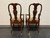 SOLD OUT - FANCHER Solid Cherry Queen Anne Dining Captain's Arm Chairs - Pair