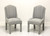 SOLD - High-End Grey Channel Back Parsons Chairs - Pair A