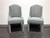 SOLD - High-End Grey Channel Back Parsons Chairs - Pair B