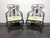 SOLD - AICO Wrought Iron Accent Dining Armchairs w Goose Neck Head Detail - Pair 3