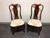 SOLD - Solid Mahogany Queen Anne Dining Side Chairs - Pair A