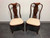 SOLD - Solid Mahogany Queen Anne Dining Side Chairs - Pair B
