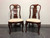 SOLD - Solid Mahogany Queen Anne Dining Side Chairs - Pair B