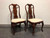 SOLD - Solid Mahogany Queen Anne Dining Side Chairs - Pair B