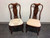 SOLD - Solid Mahogany Queen Anne Dining Side Chairs - Pair C