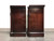 SOLD OUT - Vintage Mahogany & Tooled Leather Asian Style Nightstands Bedside Cabinets - Pair