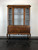 SOLD - Vintage Walnut Queen Anne Petite China Cabinet w/ Painted Interior