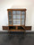 SOLD - Vintage Walnut Queen Anne Petite China Cabinet w/ Painted Interior