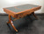 SOLD - English Yew Wood & Leather Regency Style Trestle Partner Desk