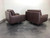SOLD - ROCHE-BOBOIS Modern Swivel Chairs in Chocolate Brown Leather - Pair 2