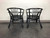 SOLD - Black Rattan Faux Bamboo Chairs - Pair