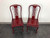 SOLD - Chinese Carved Rosewood Mother of Pearl Inlay Dining Side Chairs - Pair A
