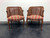 SOLD - French Country Style Caned Barrel Chairs - Pair