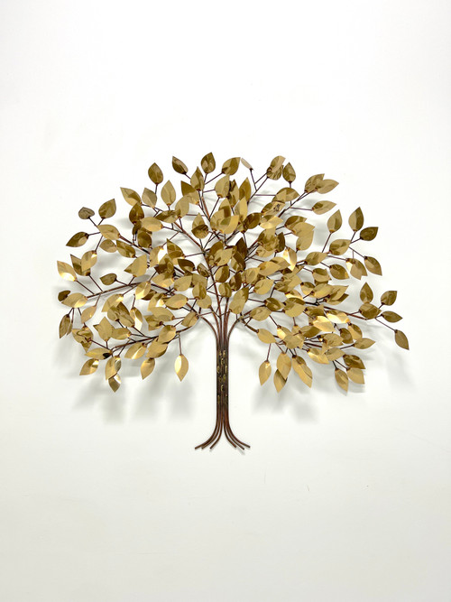 Curtis Jere Brutalist Mid Century Brass Tree Sculpture | Mid