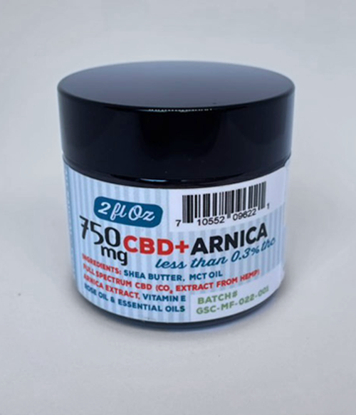 CBD/Arnica Muscle & Joint Cream. 750mg CBD. 2oz.